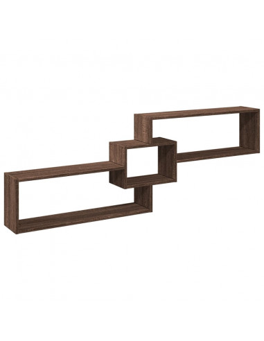 Mobile a Parete 158x18x53cm Rovere Marrone in Legno Multistrato