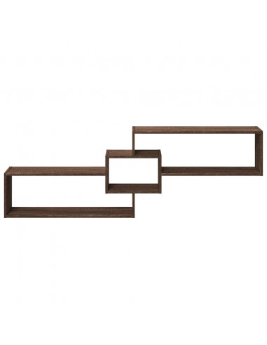 Mobile a Parete 158x18x53cm Rovere Marrone in Legno Multistrato
