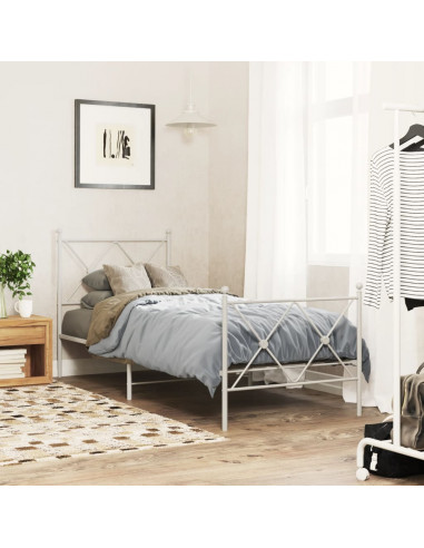 Testiera in Metallo Bianco 75 cm