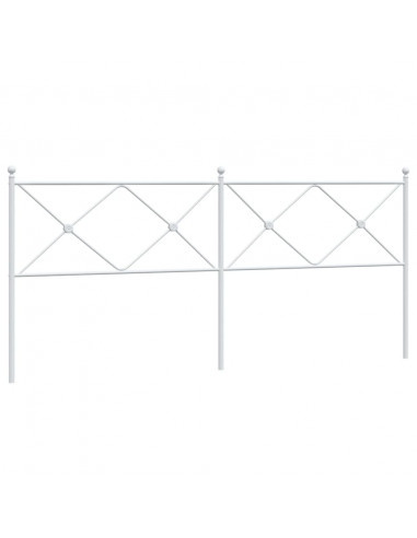 Testiera in Metallo Bianco 200 cm