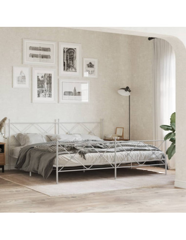 Testiera in Metallo Bianco 200 cm