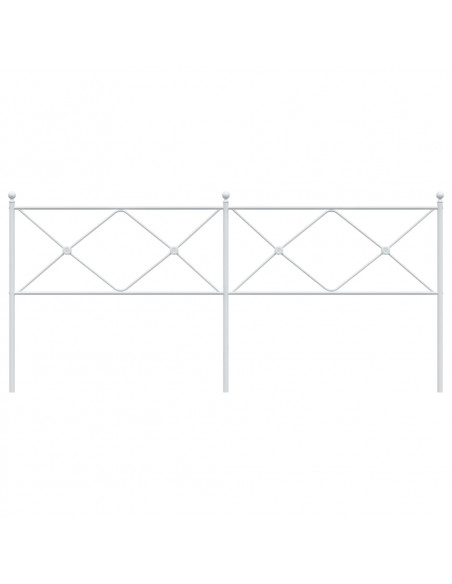 Testiera in Metallo Bianco 200 cm