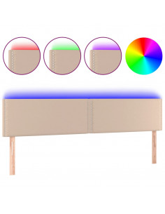 Testiera Cappuccino a LED 180x5x78/88 cm in Similpelle 2