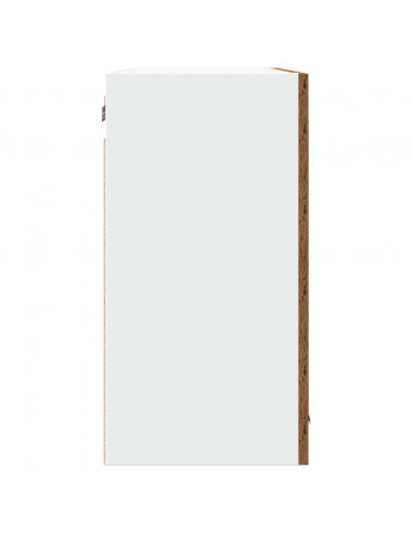 Mobile Pensile con Vetro Legno Antico 80x31x60 cm