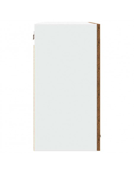 Mobile Pensile con Vetro Legno Antico 80x31x60 cm