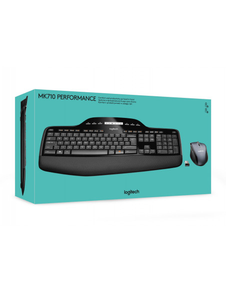 Logitech MK710 Performance tastiera Mouse incluso Casa RF Wireless QWERTY US International Nero