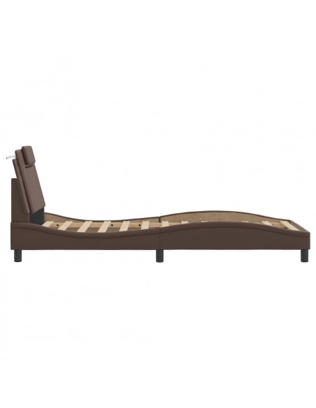 Giroletto con Testiera Marrone 90x190 cm in Similpelle