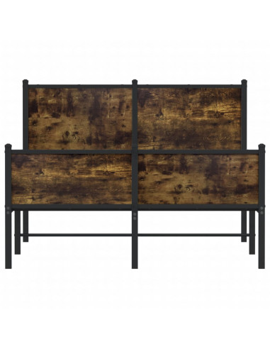Giroletto con Testiera e Pediera Metallo Rovere Fumo 120x200 cm