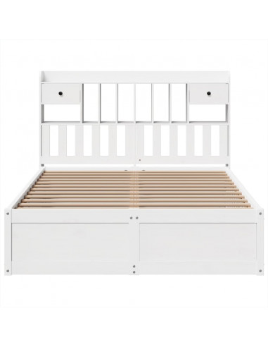 Giroletto senza Materasso Bianco 160x200 cm Legno Massello Pino