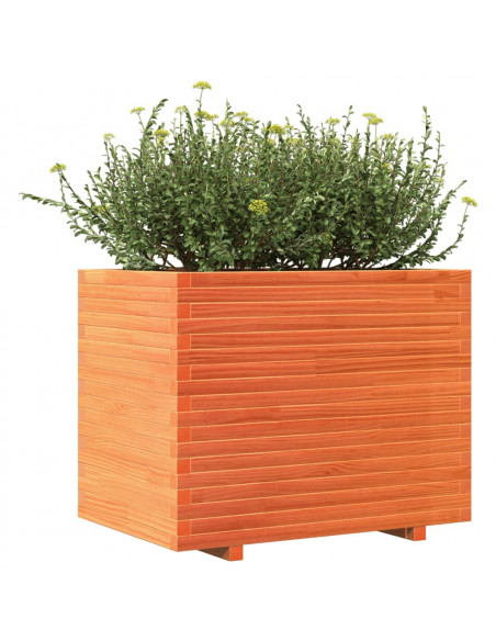 Fioriera Giardino Marrone Cera 90x60x72,5cm Legno Massello Pino