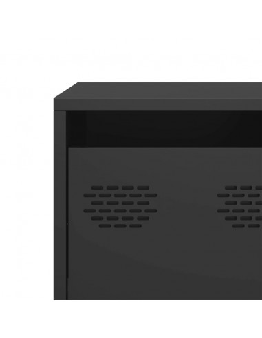 Mobile TV Nero 101,5x39x43,5 cm in Acciaio Laminato a Freddo