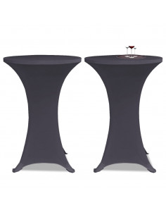 Coperture Elastiche per Tavoli 4 pz 70 cm Antracite 2