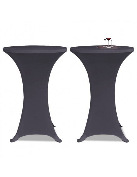 Coperture Elastiche per Tavoli 4 pz 70 cm Antracite