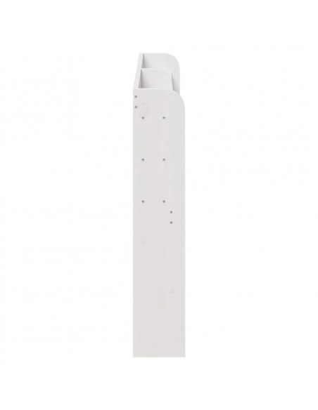 Testiera con Ripiani Bianca 150 cm in Legno Massello di Pino