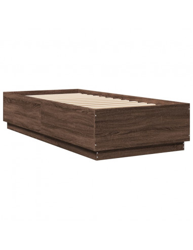 Giroletto Luci LED Rovere Marrone 100x200 cm Legno Multistrato