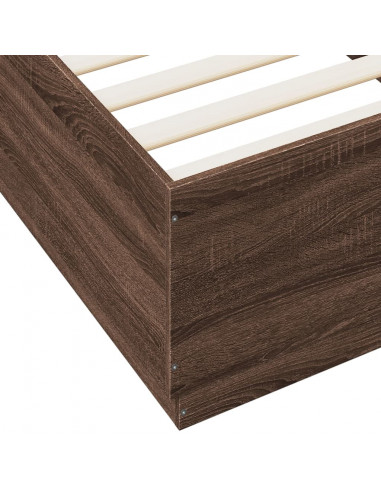 Giroletto Luci LED Rovere Marrone 100x200 cm Legno Multistrato