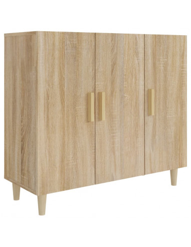 Credenza Rovere Sonoma 90x34x80 cm in Legno Multistrato