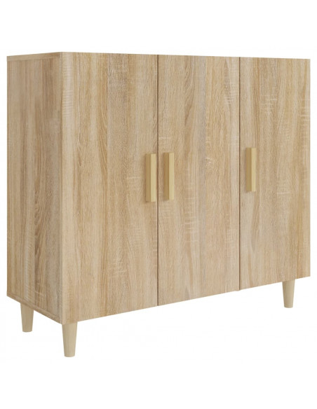 Credenza Rovere Sonoma 90x34x80 cm in Legno Multistrato