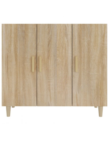 Credenza Rovere Sonoma 90x34x80 cm in Legno Multistrato