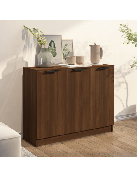 Credenza Rovere Marrone 90,5x30x70 cm in Legno Multistrato