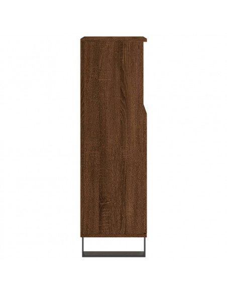 Armadietto Bagno Rovere Marrone 30x30x100 cm Legno Multistrato