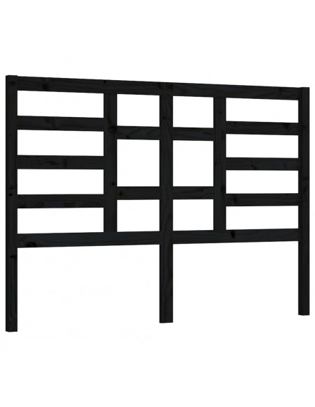 Testiera per Letto Nera 156x4x104 cm in Legno Massello di Pino