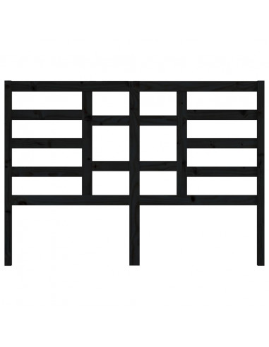 Testiera per Letto Nera 156x4x104 cm in Legno Massello di Pino