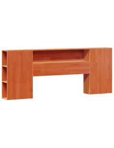 Letto Libreria senza Materasso Marrone Cera 200x200 cm in Pino 2