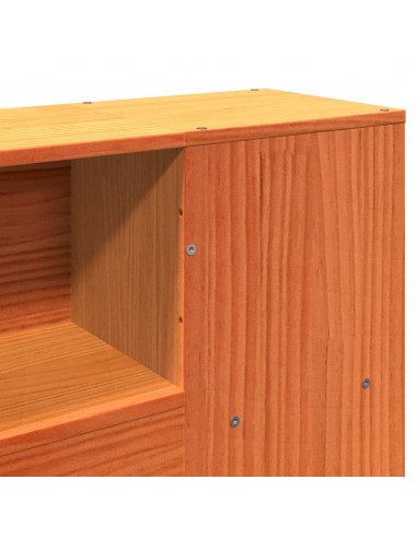 Letto Libreria senza Materasso Marrone Cera 200x200 cm in Pino