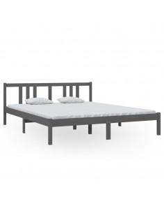 Giroletto Grigio in Legno Massello 160x200 cm 2