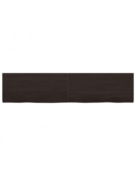 Piano Bagno Marrone Scuro 220x50x(2-4)cm Legno Trattato