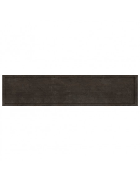 Piano Bagno Marrone Scuro 220x50x(2-4)cm Legno Trattato
