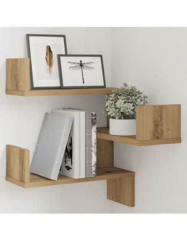 Scaffale Angolare Muro Artigianale 40x40x49,5 cm in Truciolato