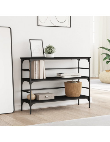 Tavolino Consolle Nero 100x32x75 cm in Legno Multistrato