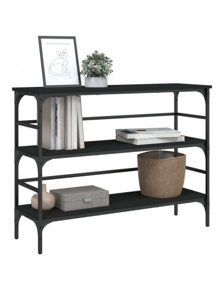 Tavolino Consolle Nero 100x32x75 cm in Legno Multistrato