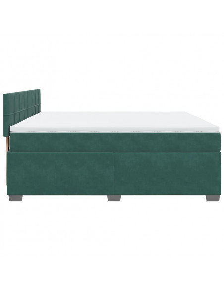 Giroletto a Molle con Materasso Verde Scuro 180x200 cm Velluto