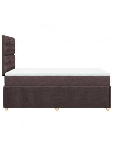 Giroletto a Molle con Materasso Marrone Scuro 120x200cm Tessuto