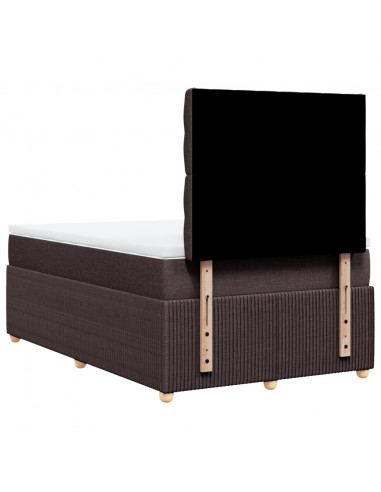 Giroletto a Molle con Materasso Marrone Scuro 120x200cm Tessuto