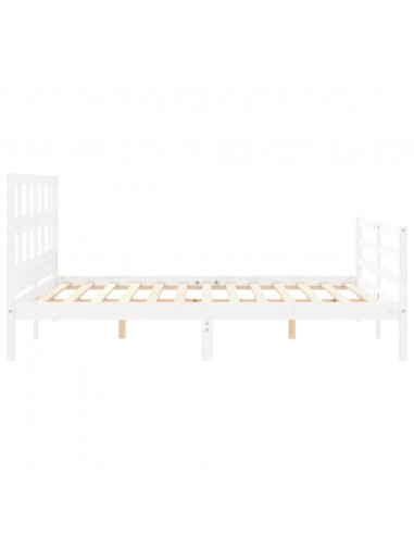 Giroletto con Testiera Bianco 160x200 cm Legno Massello