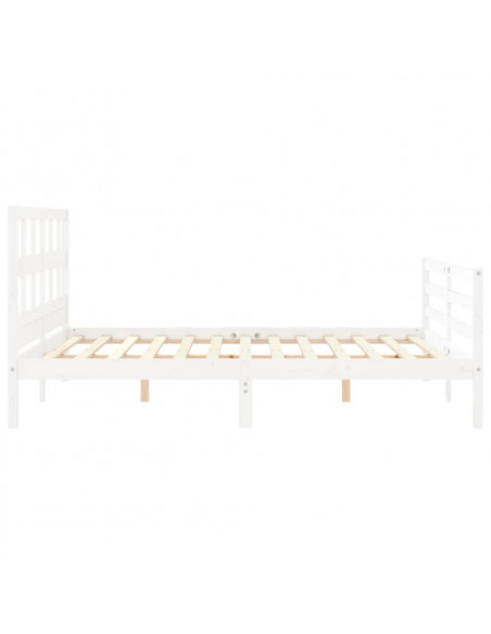 Giroletto con Testiera Bianco 160x200 cm Legno Massello