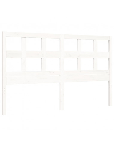 Giroletto con Testiera Bianco 160x200 cm Legno Massello