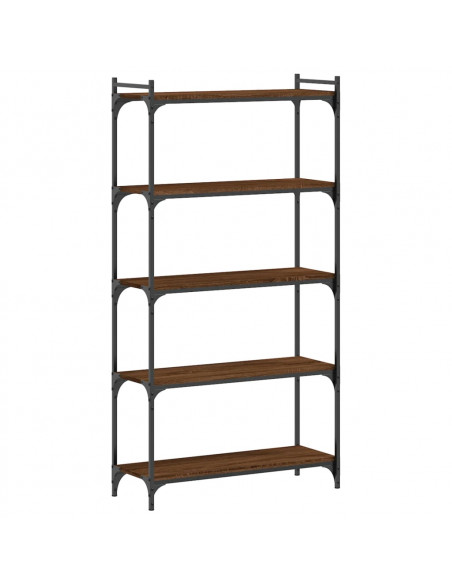 Libreria 5 Ripiani Rovere Marrone 80x30x154cm Legno Multistrato