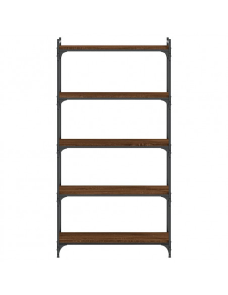 Libreria 5 Ripiani Rovere Marrone 80x30x154cm Legno Multistrato
