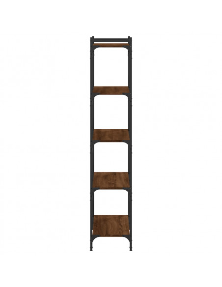 Libreria 5 Ripiani Rovere Marrone 80x30x154cm Legno Multistrato