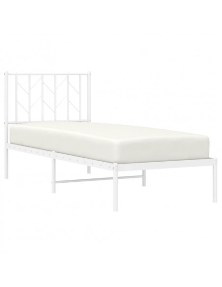 Giroletto senza Materaso con Testiera Metallo Bianco 75x190 cm