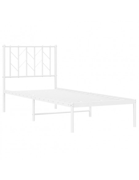 Giroletto con Testiera Metallo Bianco 75x190 cm