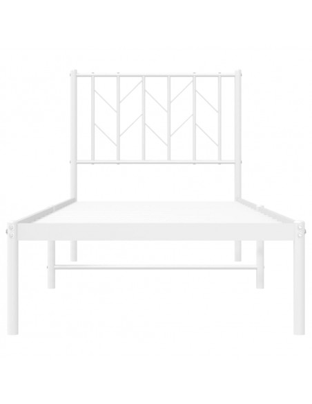 Giroletto con Testiera Metallo Bianco 75x190 cm