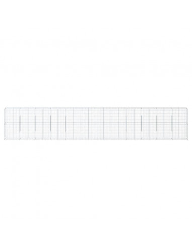 Cesto Gabbione con Copertura 1200x50x200 cm in Ferro Zincato