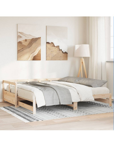 Dormeuse senza Materasso 90x190 cm in Legno Massello di Pino