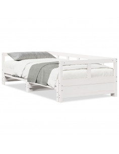 Dormeuse senza Materasso Bianca 90x190 cm Legno Massello Pino 2